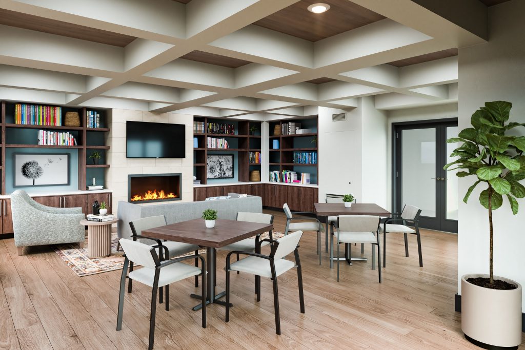 The Arboleda Senior Apartment community also include a large community room, fitness center, computer center, and library. 